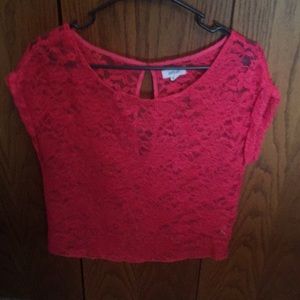 Hit pink lace top